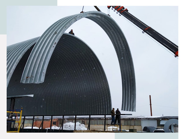 Полукруглые ангары в Вологде